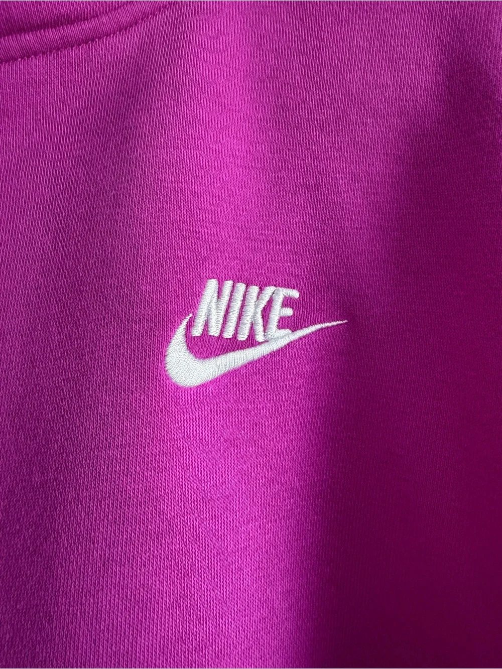 Nike Magenta Pullover Hoodie with Small White Swoosh
